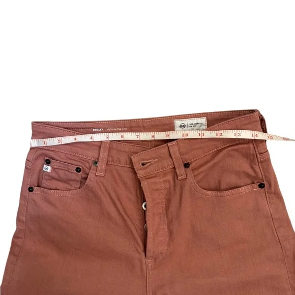 AG Kinsley High Rise Straight Crop Jeans Rust Copper Brown Size 28 - Picture 7 of 11